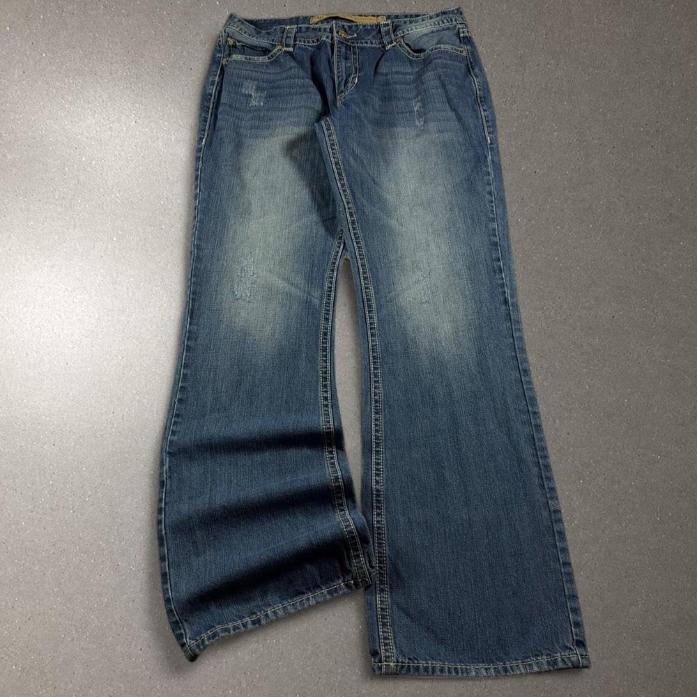 Rock & Roll Cowboy Jeans Mens 35x34 Blue Y2K Relaxed Baggy Bootcut Western